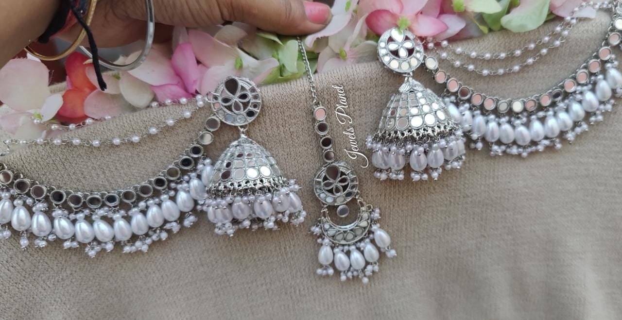 Tulika Mirror Jhumki Tikka