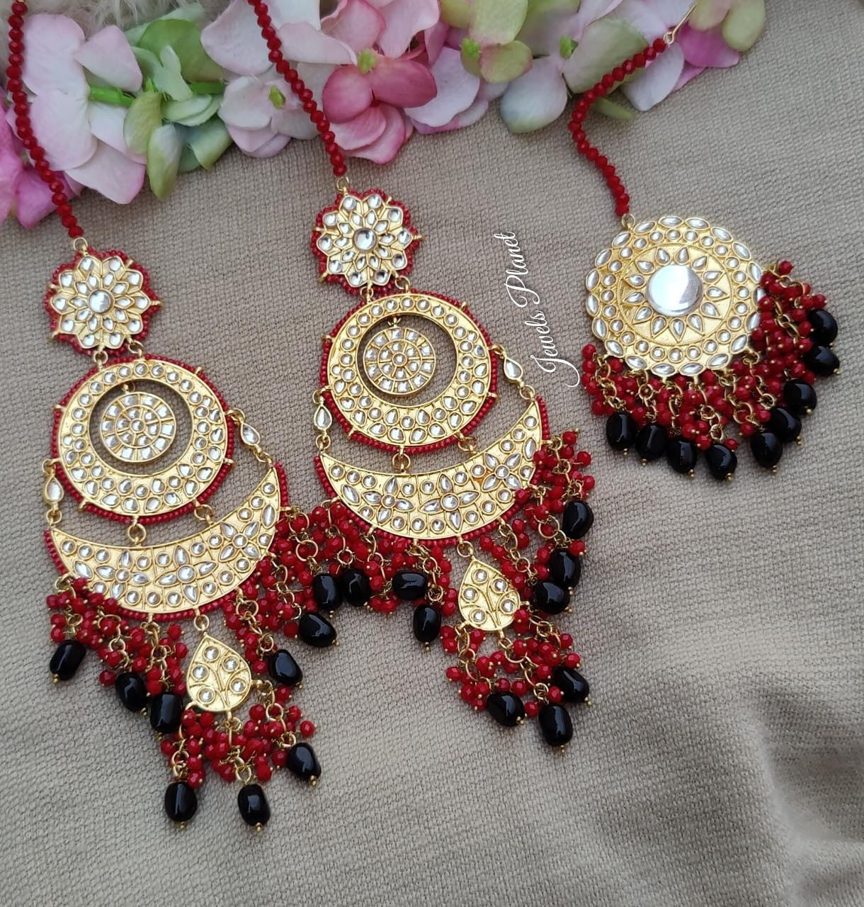 Harman Kundan Earrings Tikka