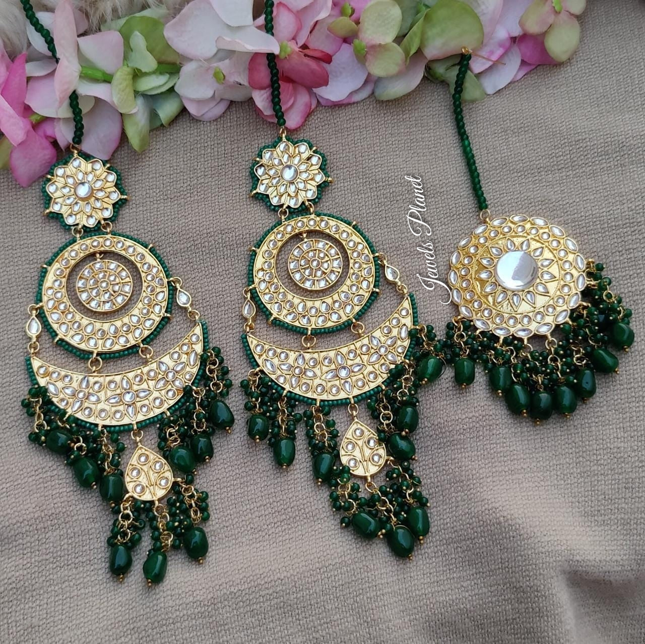 Harman Kundan Earrings Tikka