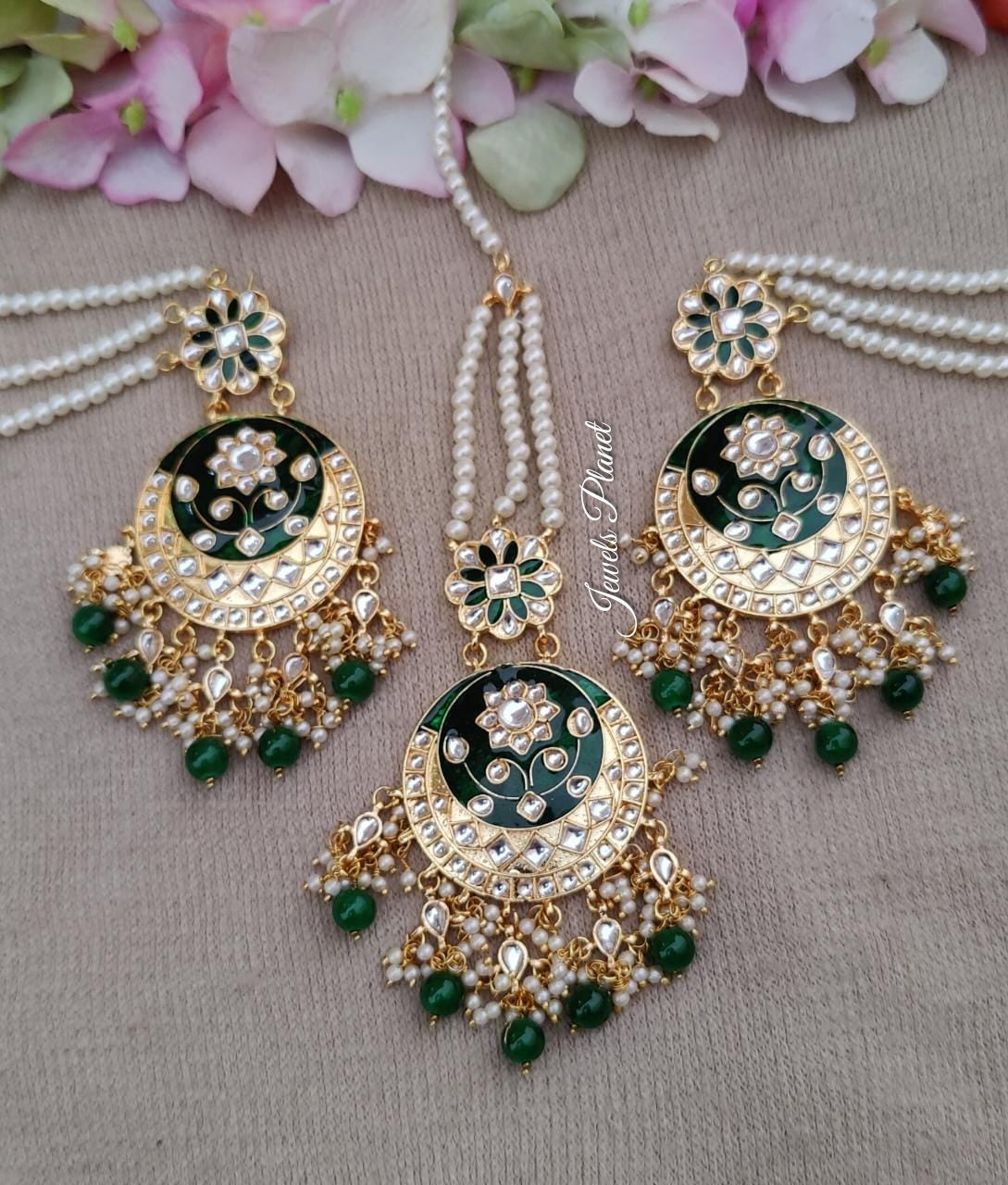 Nishika Kundan Earrings Tikka