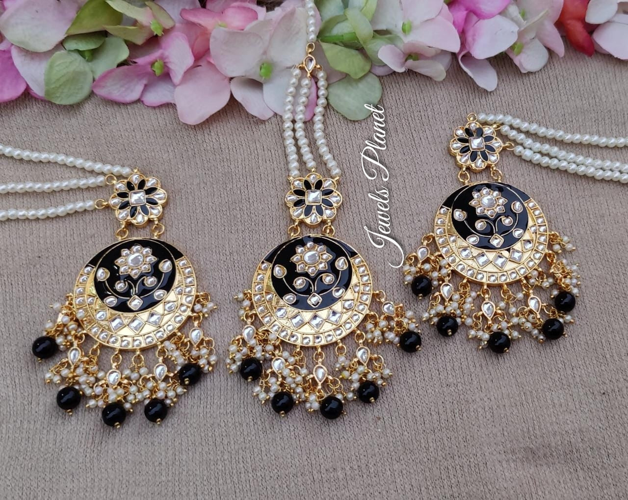 Nishika Kundan Earrings Tikka