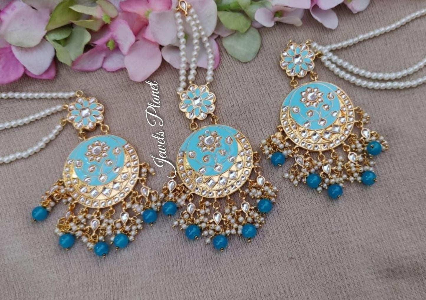 Nishika Kundan Earrings Tikka