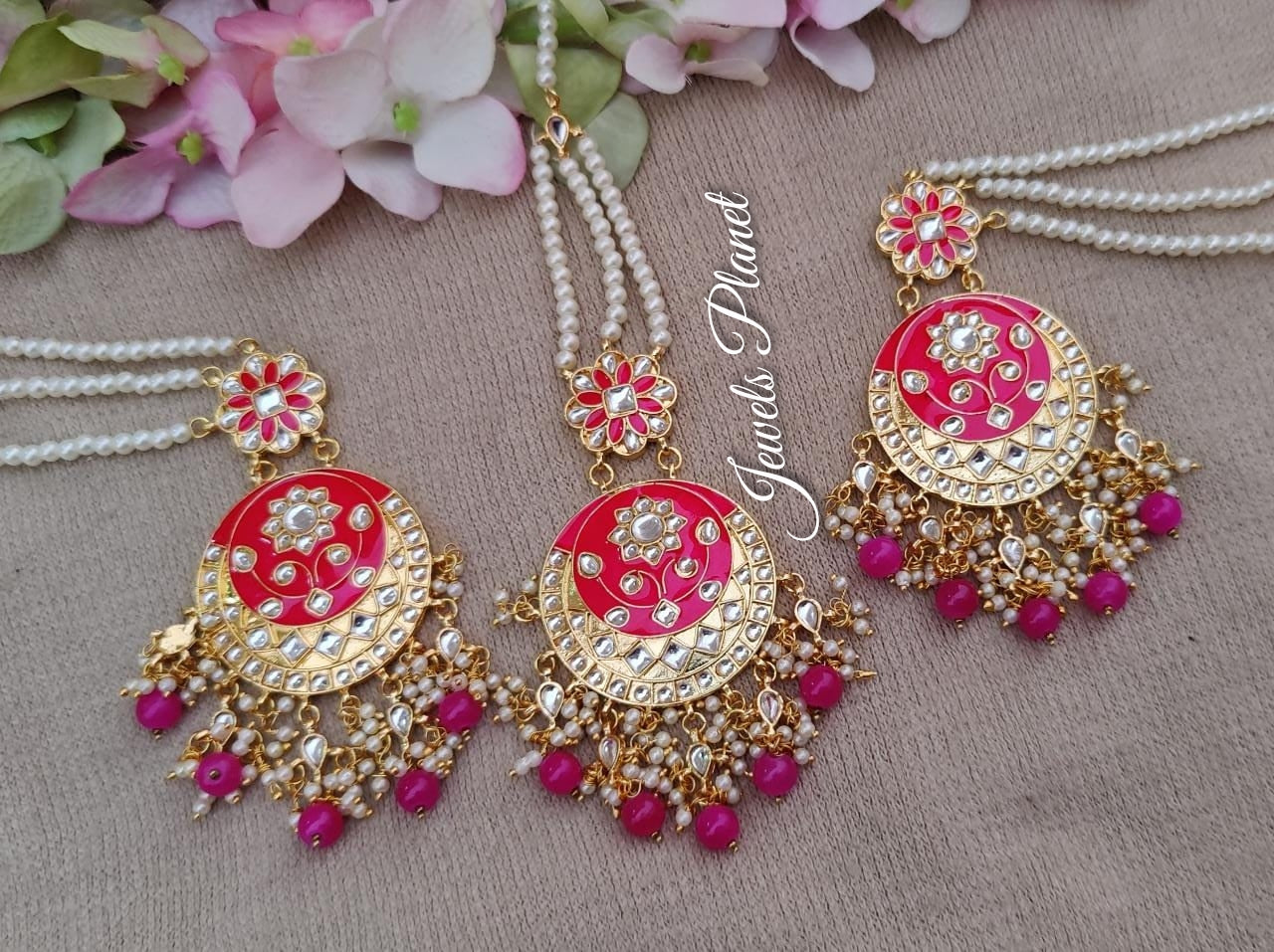 Nishika Kundan Earrings Tikka