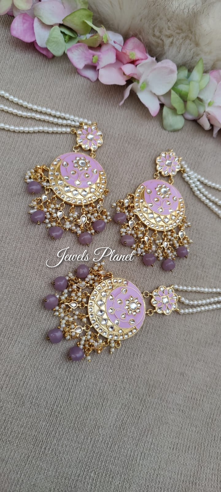 Nishika Kundan Earrings Tikka