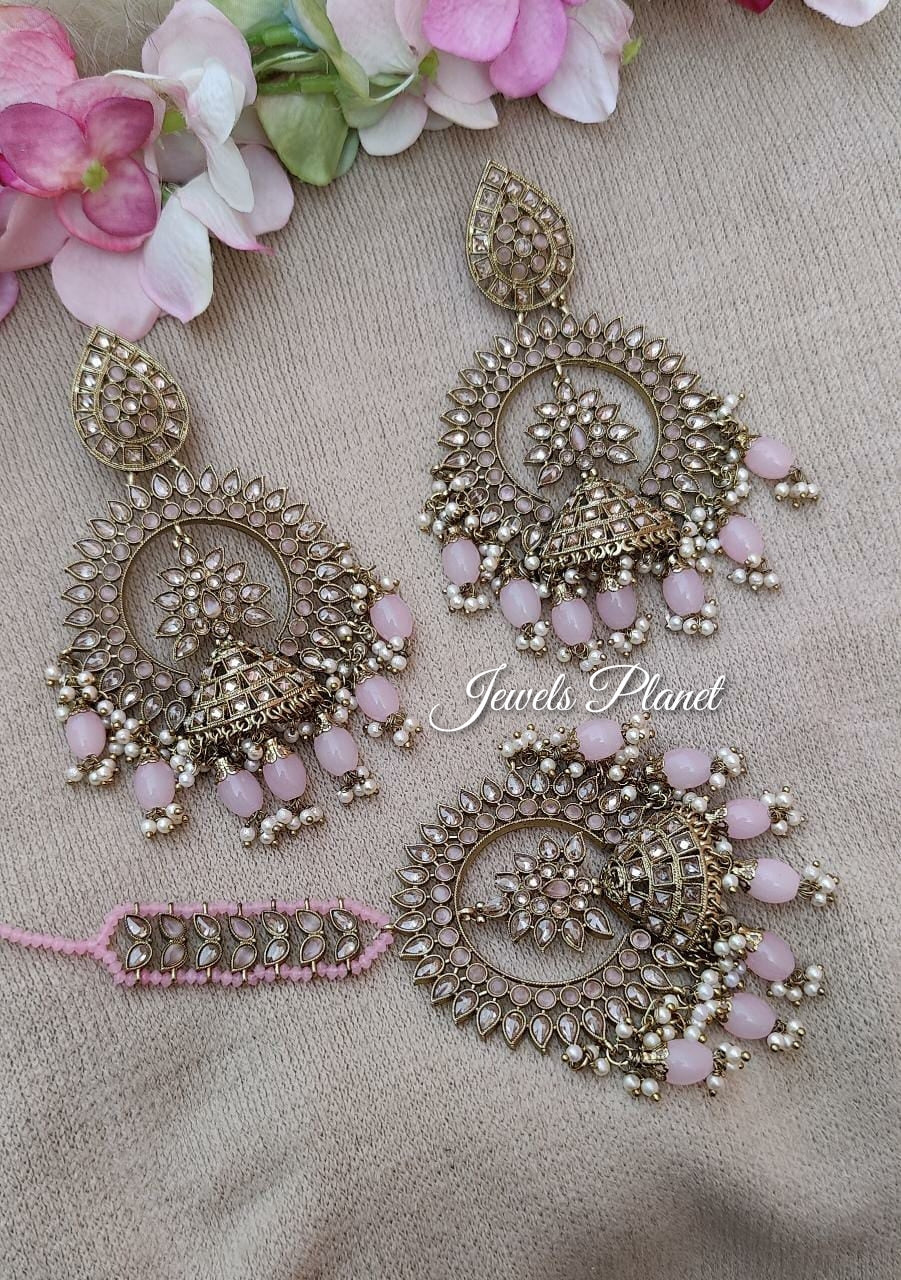 Raga Oversized Polki Earrings Tikka