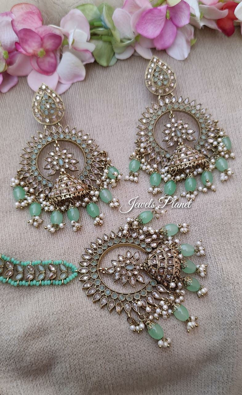 Raga Oversized Polki Earrings Tikka