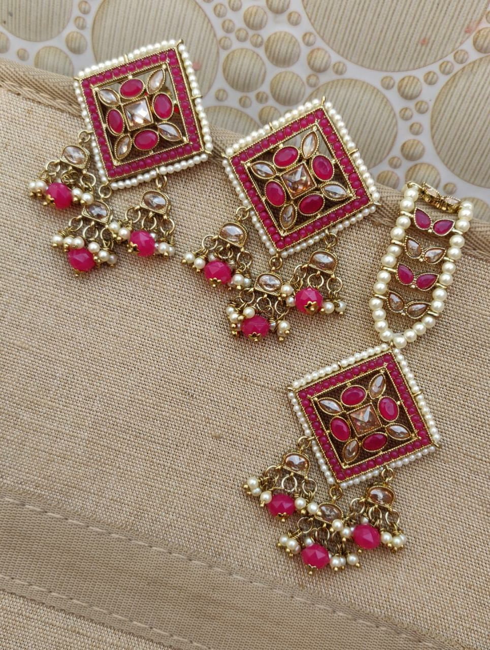 Kite Polki Earrings Tikka