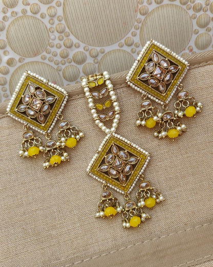 Kite Polki Earrings Tikka