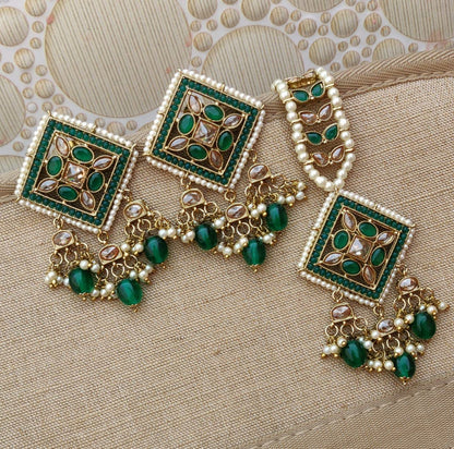 Kite Polki Earrings Tikka