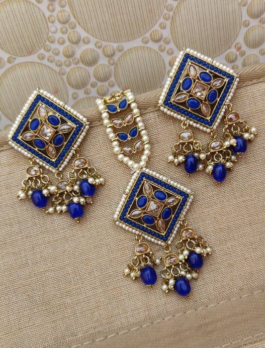 Kite Polki Earrings Tikka