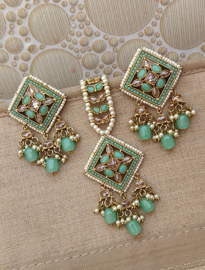 Kite Polki Earrings Tikka