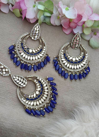 Amira Mirror Oversized Earrings Tikka