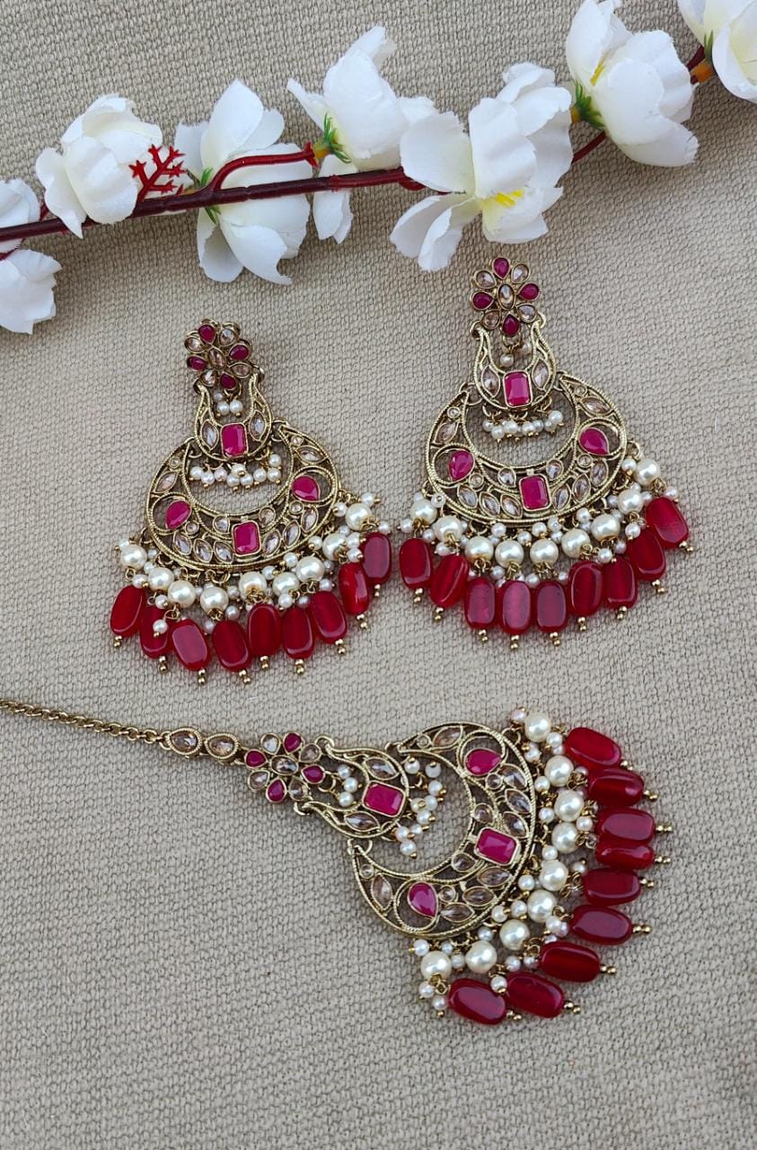 Ahana Polki Earrings Tikka