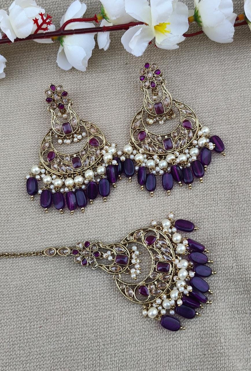 Ahana Polki Earrings Tikka