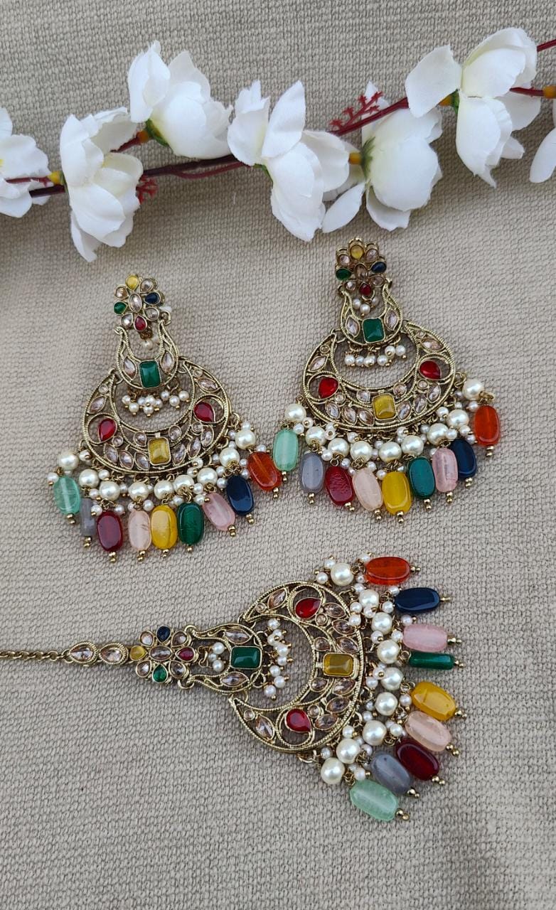 Ahana Polki Earrings Tikka