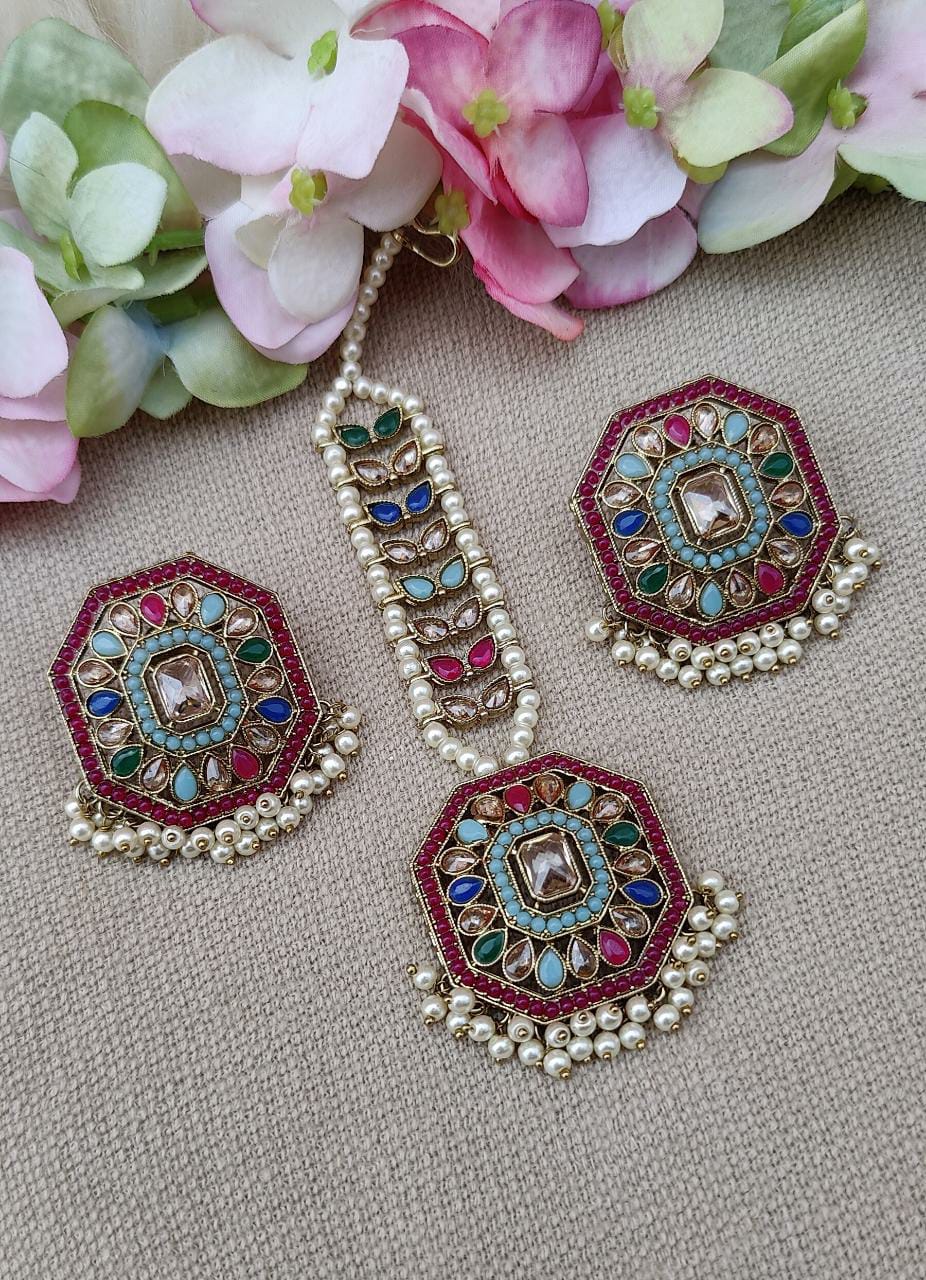 Asmi Polki Earrings Tikka