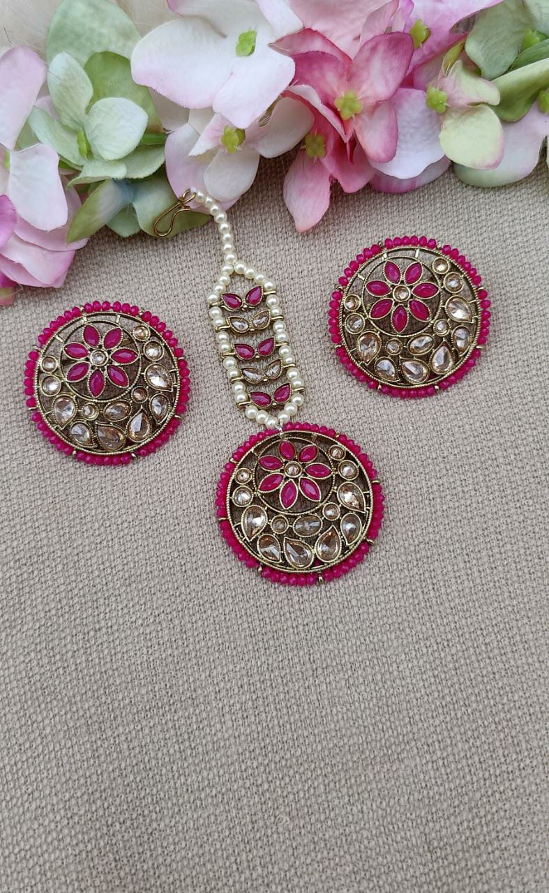 Kaya Polki Earrings Tikka