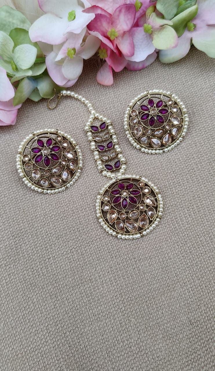 Kaya Polki Earrings Tikka