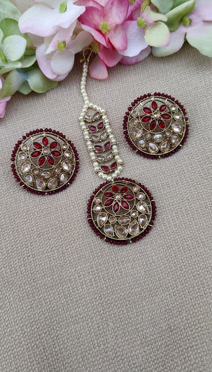 Kaya Polki Earrings Tikka