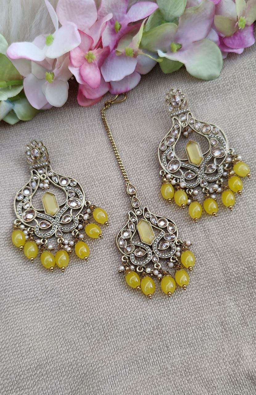 Adheena Polki Earrings Tikka