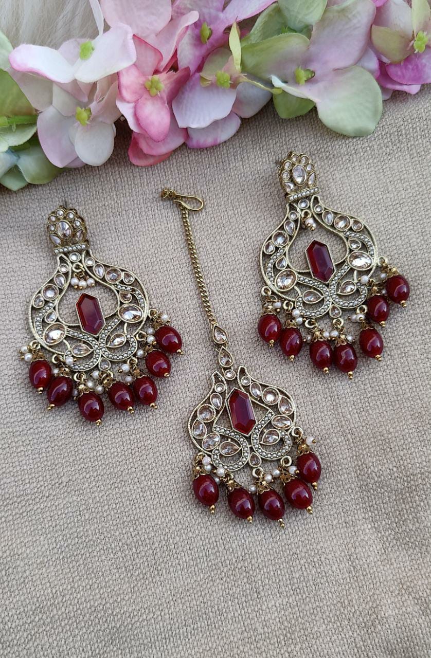 Adheena Polki Earrings Tikka