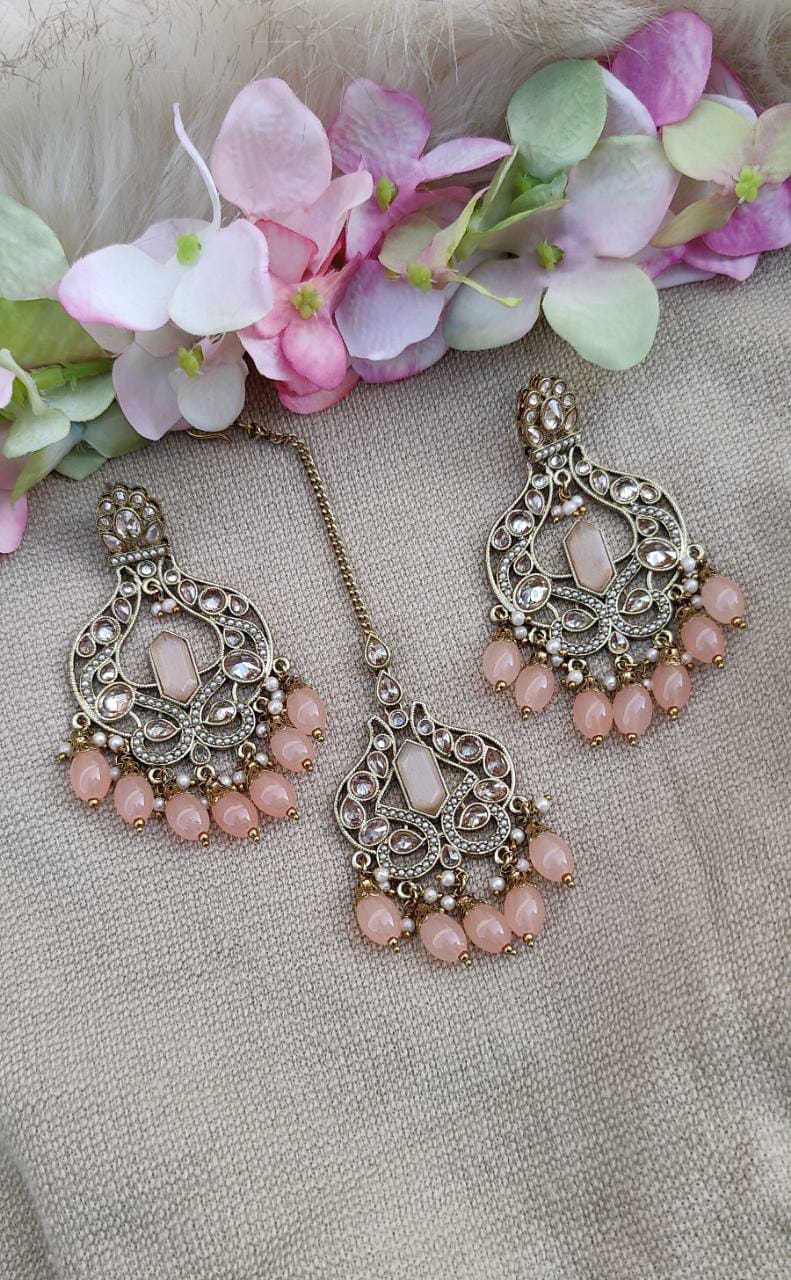 Adheena Polki Earrings Tikka