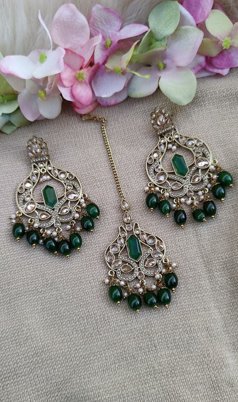 Adheena Polki Earrings Tikka