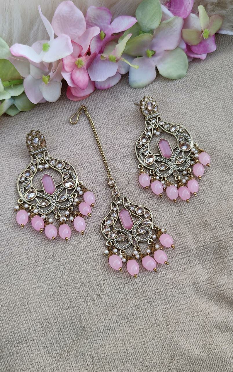 Adheena Polki Earrings Tikka