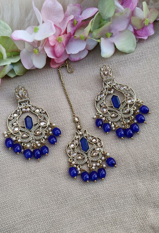 Adheena Polki Earrings Tikka