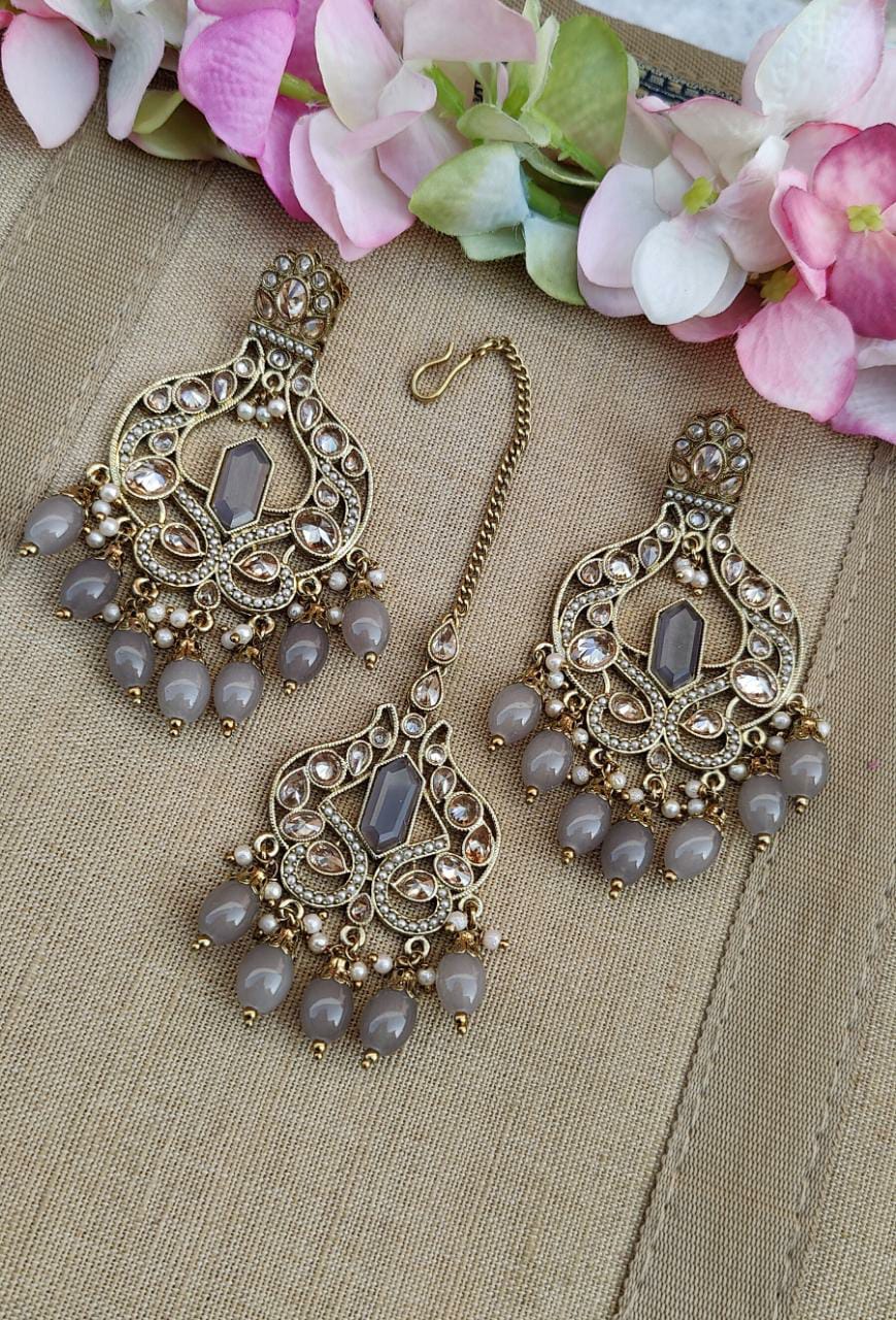 Adheena Polki Earrings Tikka