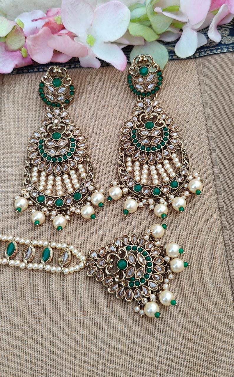 Jass Polki Earrings Tikka