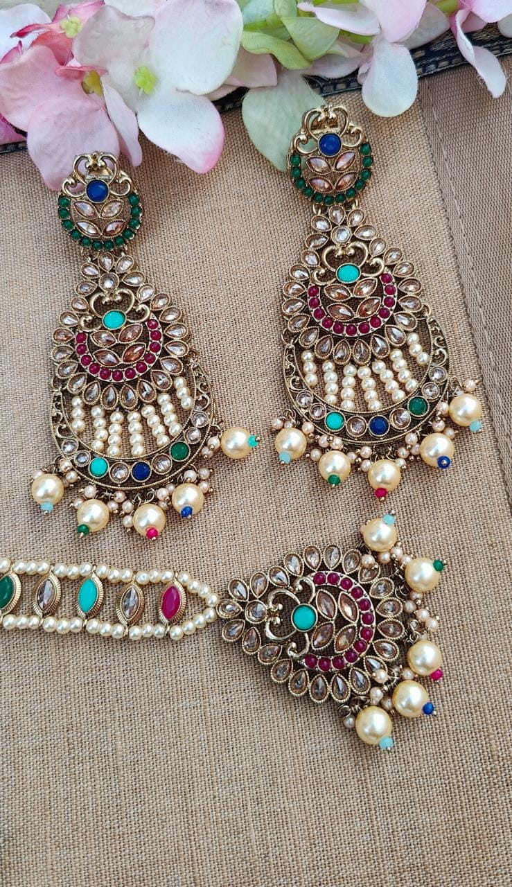 Jass Polki Earrings Tikka