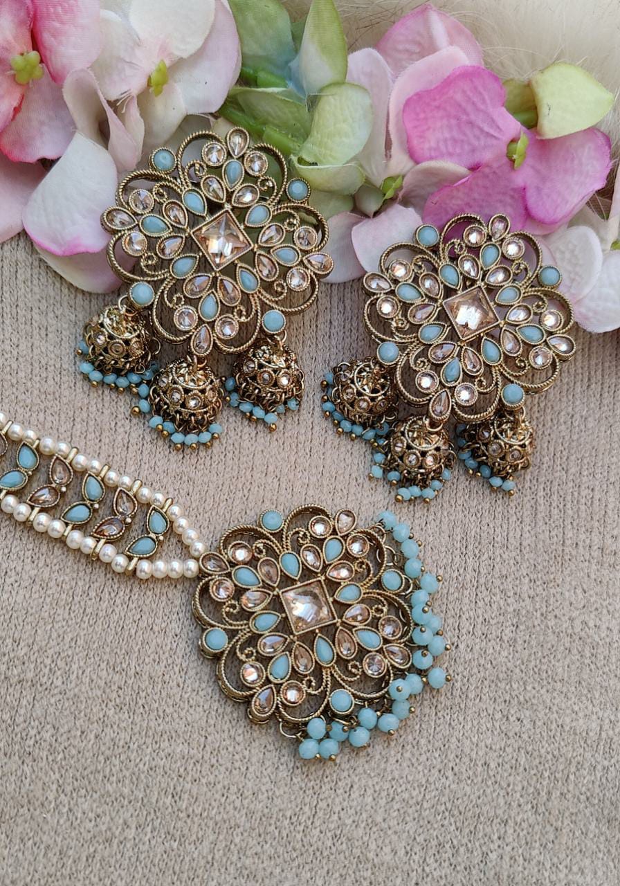 Raveena Polki Earrings Tikka