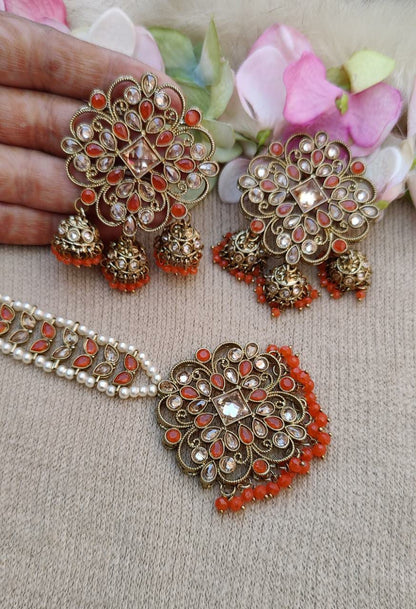 Raveena Polki Earrings Tikka