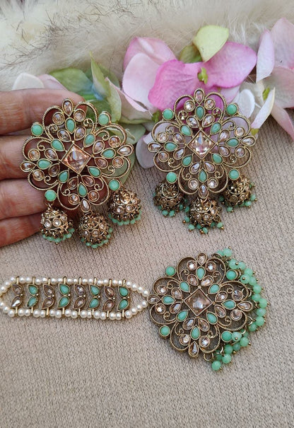 Raveena Polki Earrings Tikka