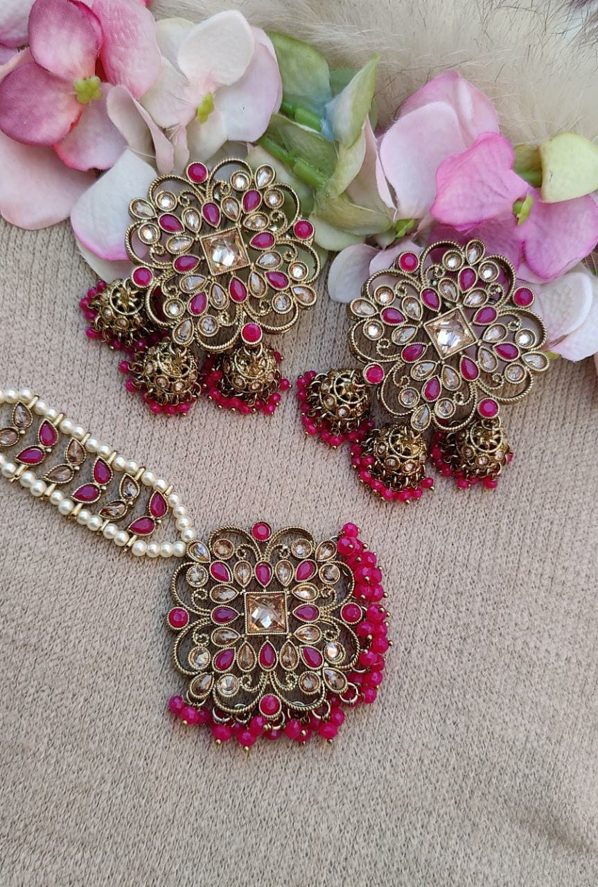 Raveena Polki Earrings Tikka