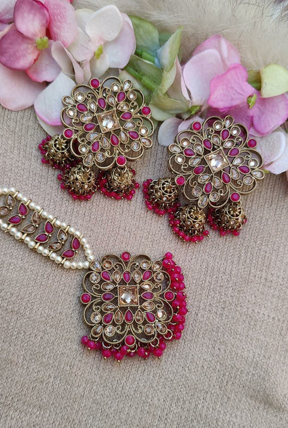 Raveena Polki Earrings Tikka