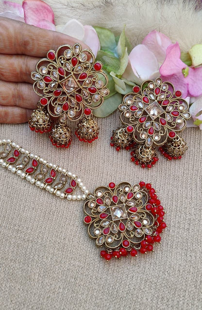 Raveena Polki Earrings Tikka