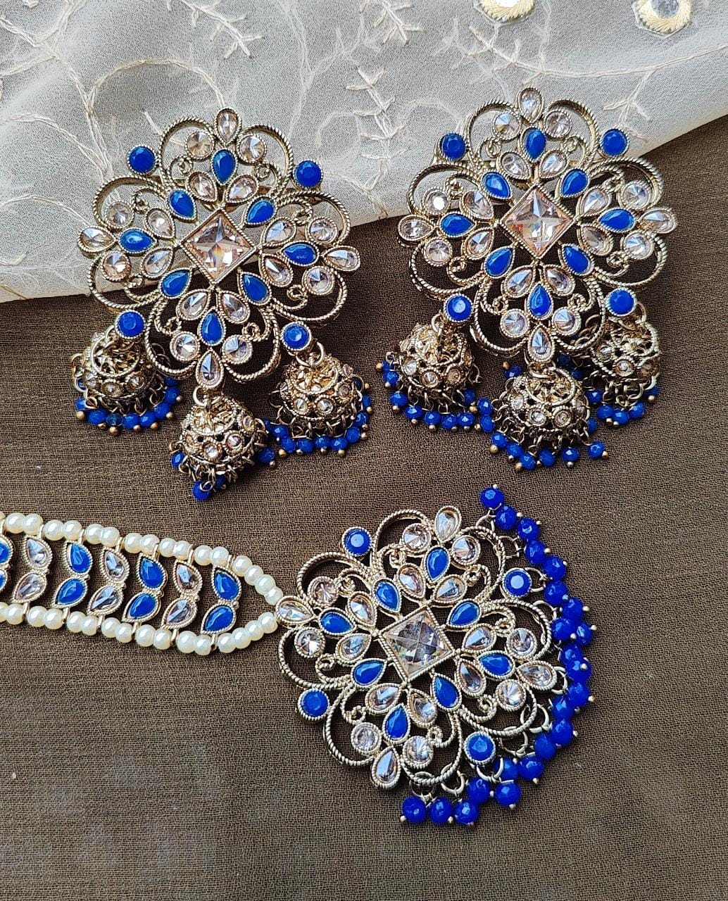 Raveena Polki Earrings Tikka