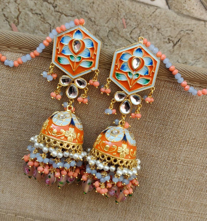 Harvey Meenakari Jhumkas