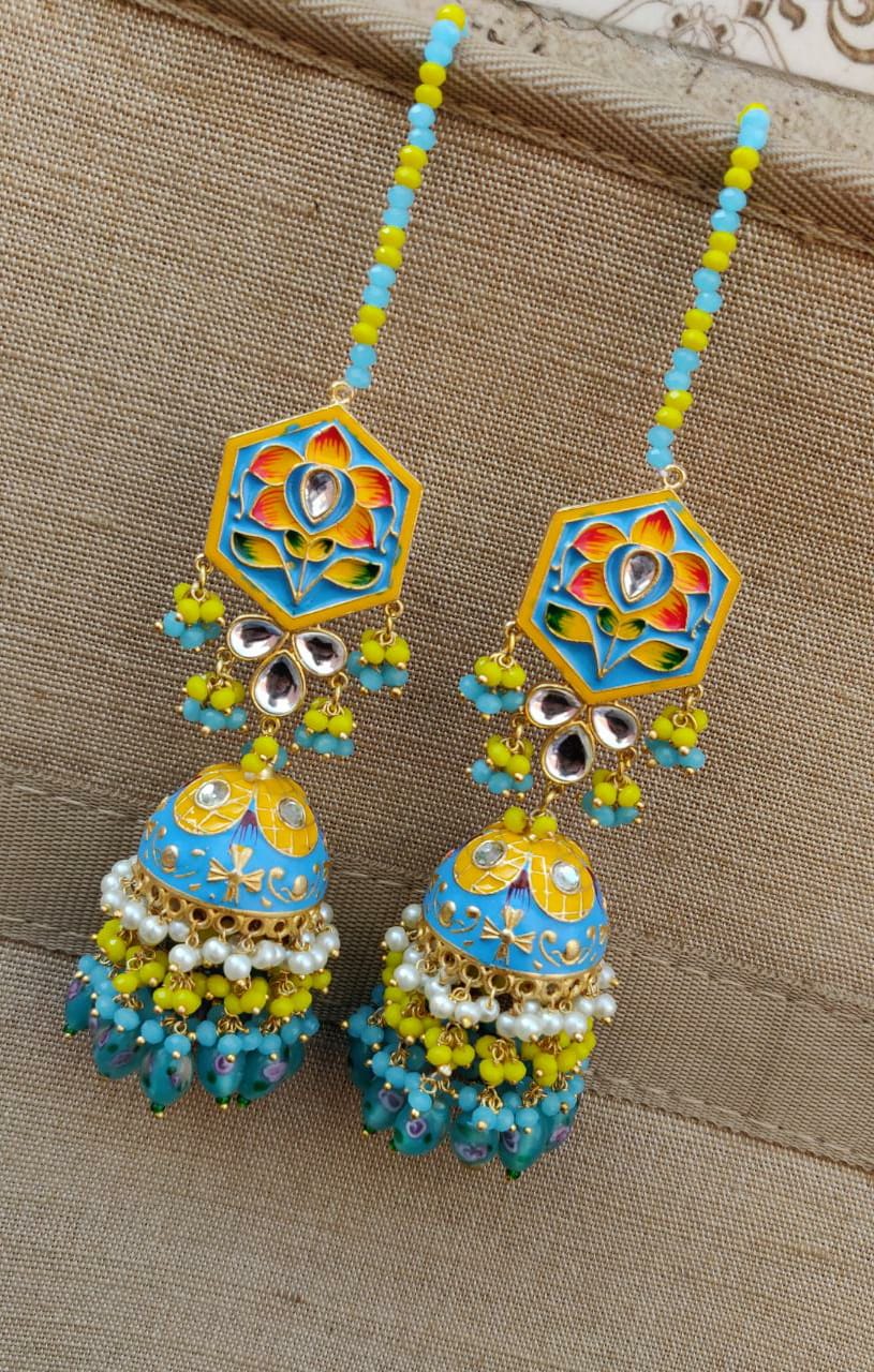 Harvey Meenakari Jhumkas