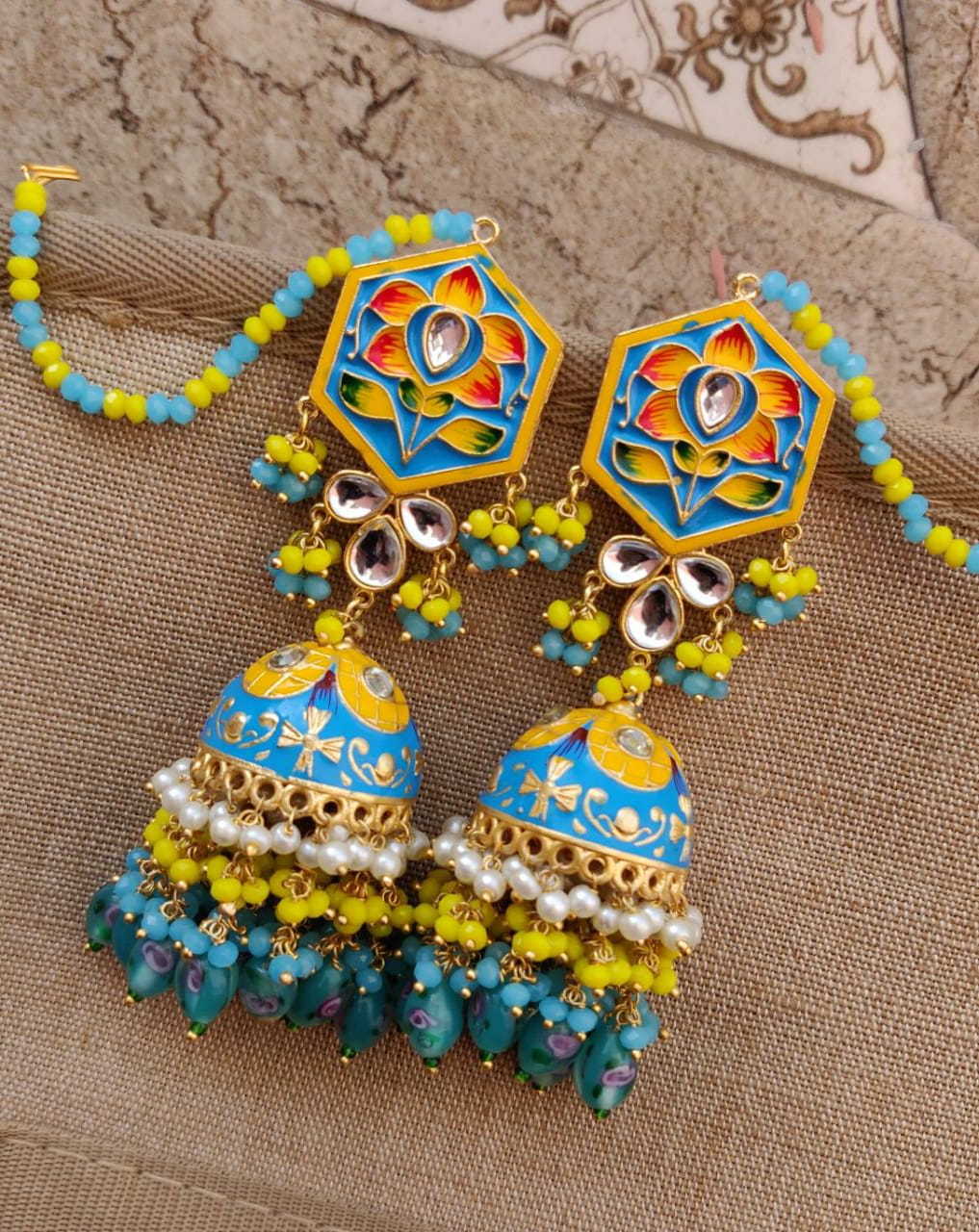 Harvey Meenakari Jhumkas