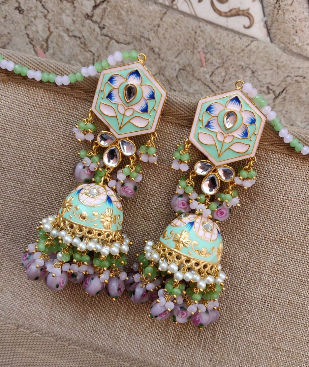 Harvey Meenakari Jhumkas