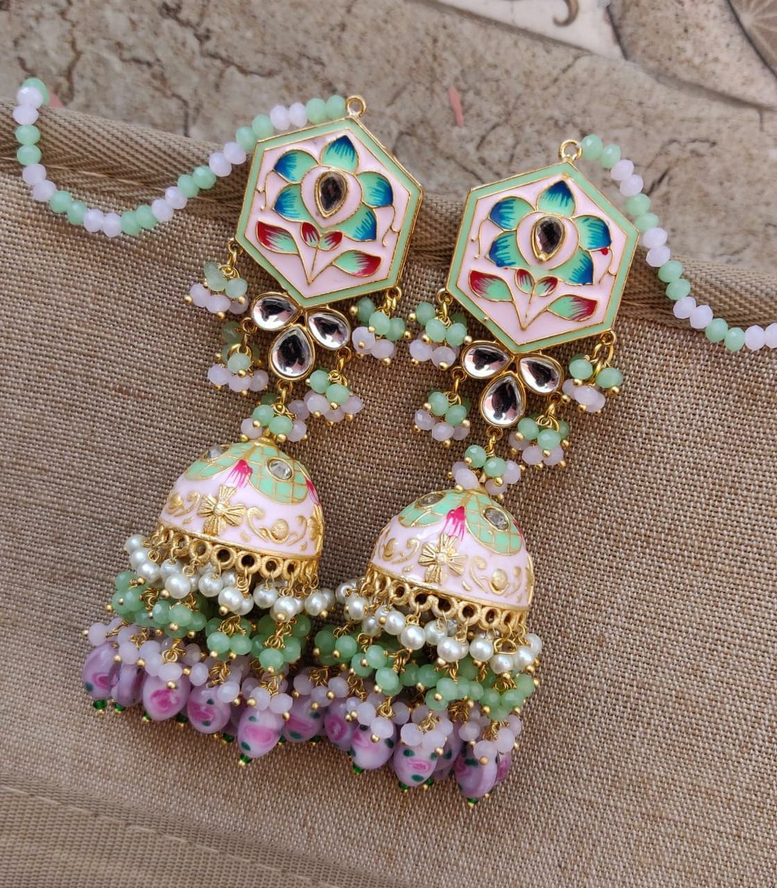 Harvey Meenakari Jhumkas