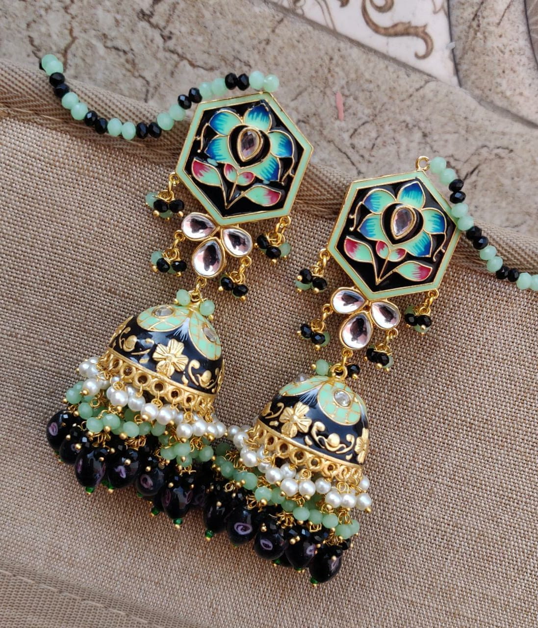 Harvey Meenakari Jhumkas